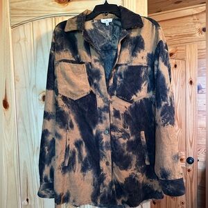 Stylish Tie-Dye Corduroy Jacket